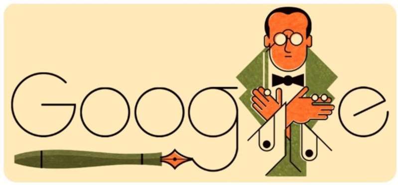 Google Doodle celebrates the 131th birth anniversary of Abraham Valdelomar, one of the forgers of contemporary literature