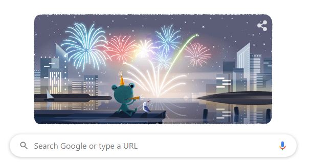 Google is celebrating New Year's Eve 2019 ahead of New Year 2020