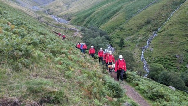 st bernard rescue england highest peak scafell pike mountain