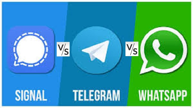 What is the security differences between Signal Telegram and WhatsApp messaging apps