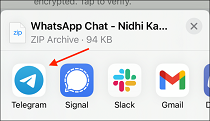 5 Tap Telegram from Share Sheet