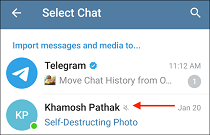 7 Select Contact from Telegram