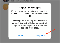 7 Tap Import from Popup
