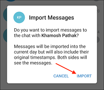 8 Select Import from Telegram Popup