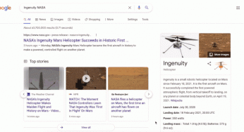 Google is celebrating the first helicopter flight on Mars success with animation on its homepage by searching ‘Ingenuity NASA’