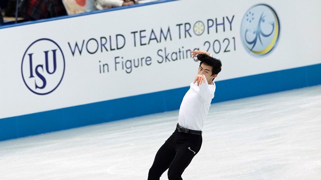 World Team Trophy results Nathan Chen beat Yuzuru Hanyu in the mens short program Russia leads at the figure skating World Team Trophy