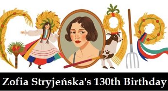 Google Doodle celebrates the 130th birthday of Zofia Stryjeńska, a Polish woman art deco artist