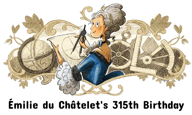 emilie du chatelet 315th birthday google doodle