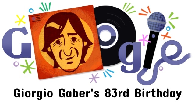 giorgio gaber 83rd birthday google doodle