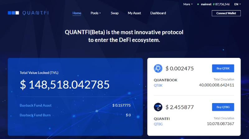 QuantBook DeFi Platform, QuantFi, Beta Launch