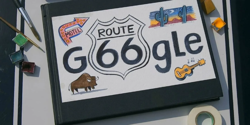 US Route 66 Google video Doodle is celebrating Historic Highway 66 .