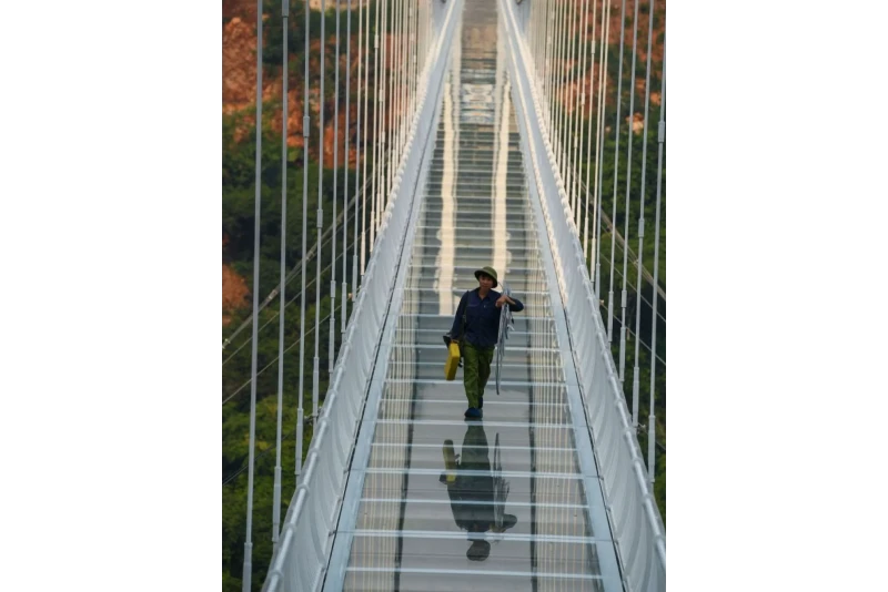 Vietnams new glass bottomed bridge declared as the worlds longest bridge sets Guinness World Record