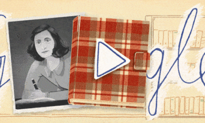 honoring anne frank Google Doodle
