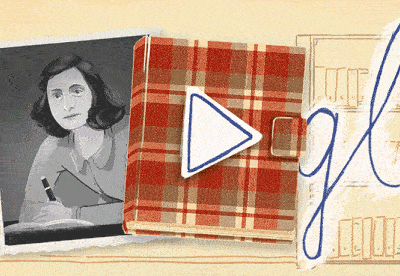 honoring anne frank Google Doodle