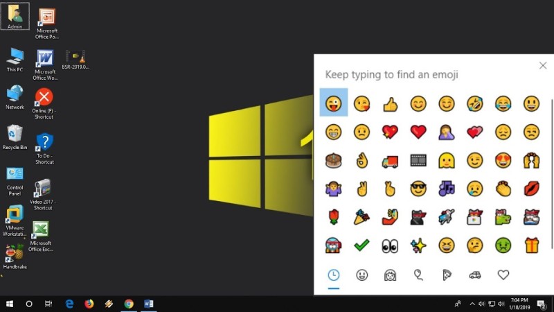 Steps to follow while typing emoji on Windows