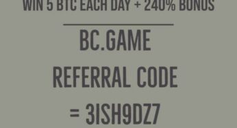 Use the Bc.game referral promo code: 3ish9dz7 for a free daily chance to receive up to 5 Bitcoin.
