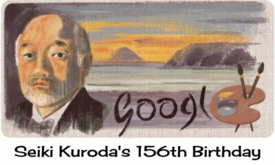 Seiki Kuroda 156th Birthday Google Doodle