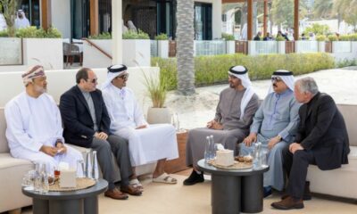 Presidents from UAE Oman Qatar and Egypt across the region arrived in Abu Dhabi for regional talks