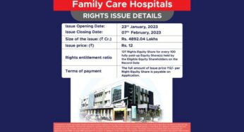 Rights Issue of Shares Declared by Family Care Hospitals Limited