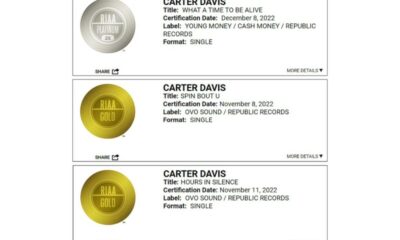 Carter Davis NORD from Oregon is an RIAA Certified Songwriter