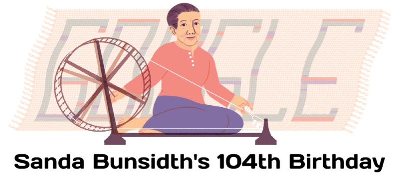 Google Doodle celebrates the 104th birthday of Thai artist Sanda Bunsidth