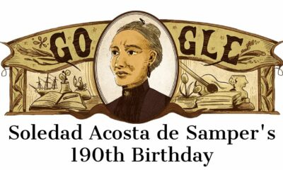 Soledad Acosta de Samper 190th Birthday Google Doodle