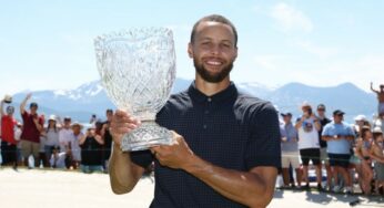 Stephen Curry comes out on top for the American Century Championship with an eagle on 18