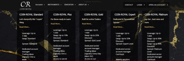 Coin royal.com Review What Are the Account Types Offered by COIN ROYAL