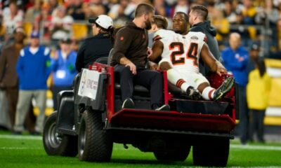 Nick Chubb of the Cleveland Browns is not expected to return this season due to a knee injury