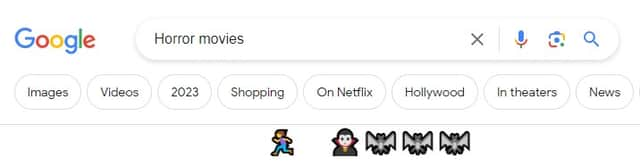 Google Halloween 2023 search Horror Movies