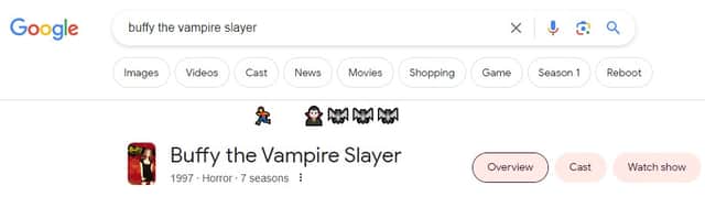 Google Halloween search 2023 Buffy the Vampire Slayer
