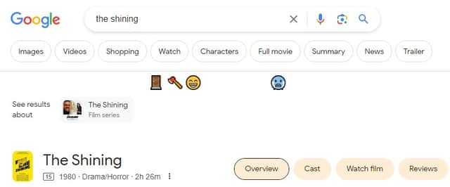 Google Halloween search 2023 The Shining