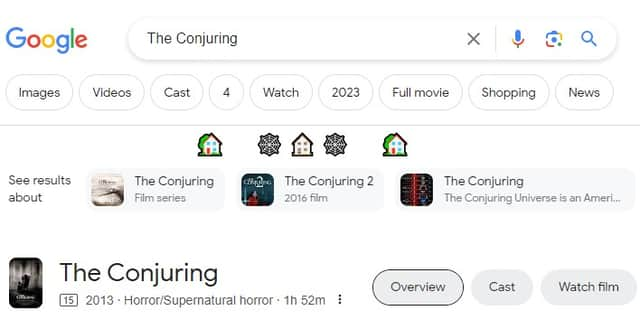 Google search halloween 2023 The Conjuring