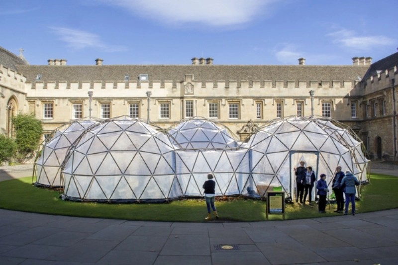 Pollution Pods, a display at St. John's College meant to raise environmental awareness