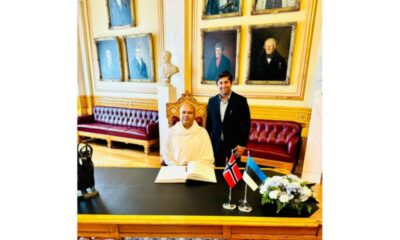 Swami Ramgovind Das at Norwegian Parliament with MP Himanshu Gulati