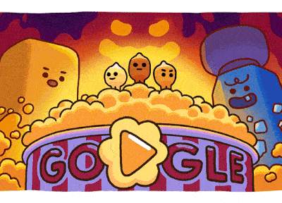 Celebrating Popcorn Google Doodle Celebrates Popcorn