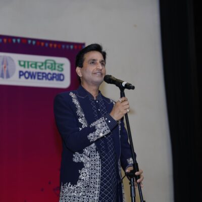 Celebrating Hindi with words and vision Dr Kumar Vishwas recites poetry for Power Grid Corporation of India Limited in New Delhi