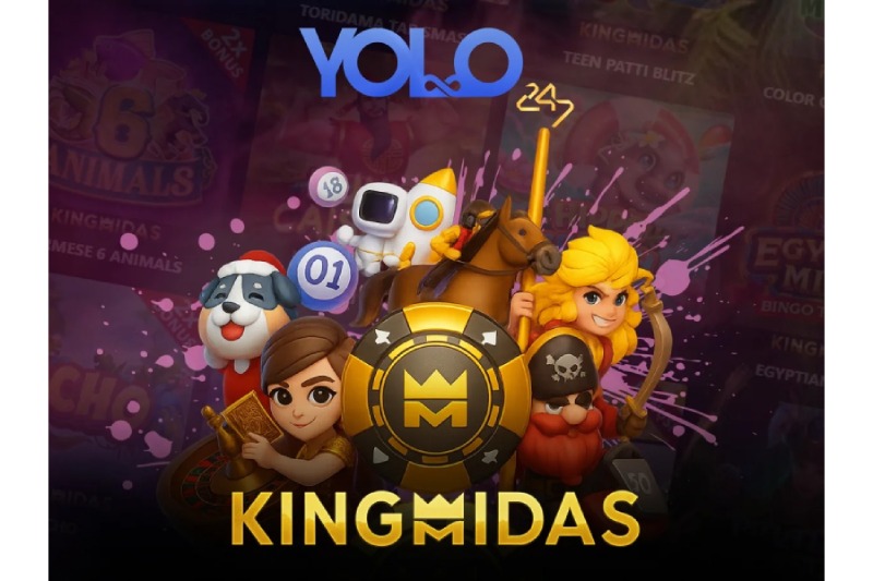 Yolo247.io homepage displaying the Kingmidas Games section on screen
